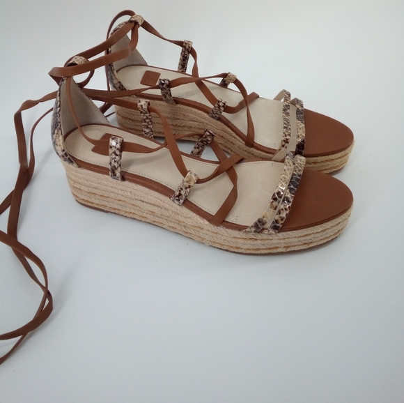 NWOT Louise et Cie Renz Platform Espidrills Wedge Sandals Snake Print Leather 9M - Picture 7 of 15